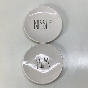 Rae Dunn Artisan Collection Nibble & Yum Plates (Set of 2)